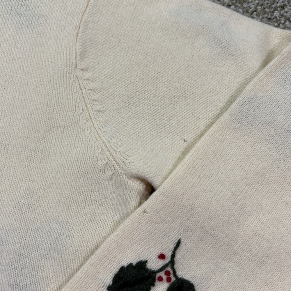 Vintage Holly Berry Lambswool Cardigan Size Large 90s Charter Club - Picture 6 of 8